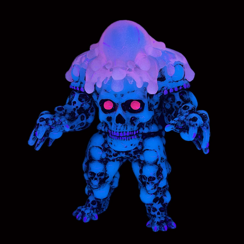 8in Vinyl Skull Dangler-Blue GITD-Painted- CottonCandy Ooze