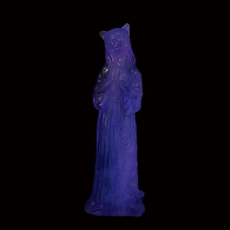 Our Lady of Meowdalupe - UV Pink Glow Blue/Purple Marbled